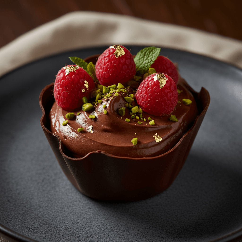 Layered dessert shooter with chocolate and cream layers